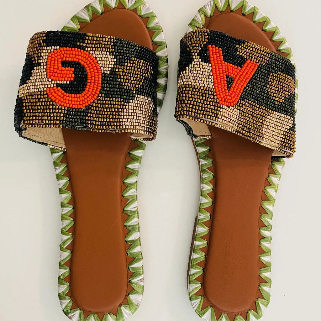 Monogrammed Camo Slides-Sandals-Tiana-The Grove