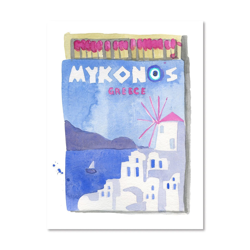 Mykonos Matchbook-Art Print-Furbish Studio-The Grove