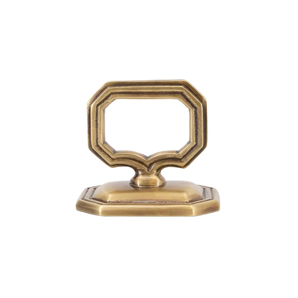Napkin Ring with Place Card Holder | Brass-Napkin Rings-Clementine WP-The Grove