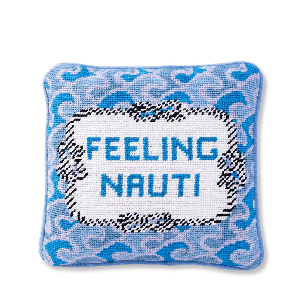 Nauti Needlepoint Pillow-Throw Pillows-Furbish Studio-The Grove