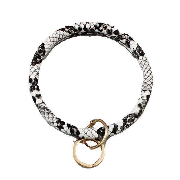 O Ring Key Chain | White Snake-Keychains-Twist-The Grove
