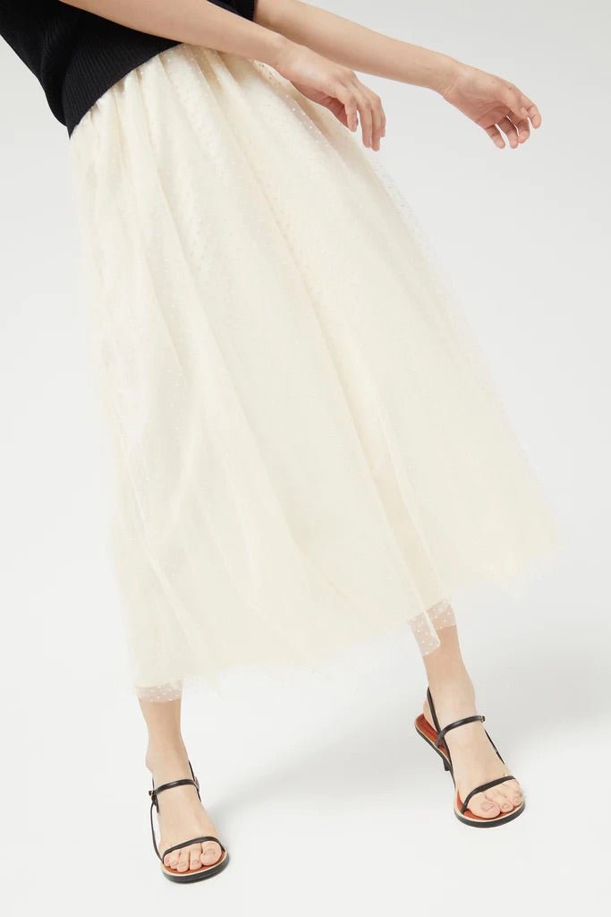 Off White Dot Overlay Skirt-Skirts-Compañia Fantastica-The Grove