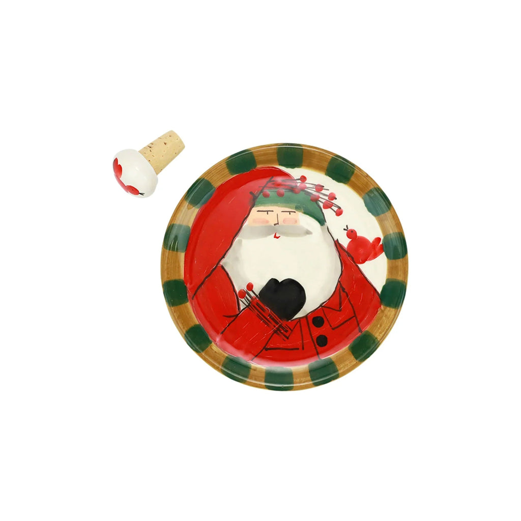 Old St. Nick Canape Plate with Cork Stopper-Canape Plate-Clementine WP-The Grove