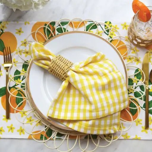 Orange Grove Reversible Placemat Set-Placemats-Clementine WP-The Grove