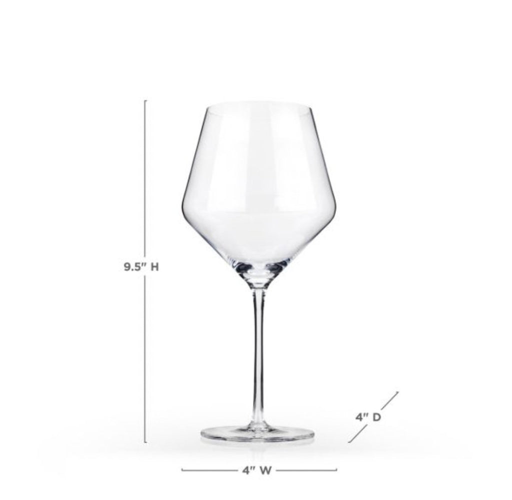 Pair of Angled Crystal Burgundy Glasses-Wine Glass-Clementine WP-The Grove