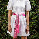 Palm Pink Hand Woven Belt-Belts-Laura Park-The Grove