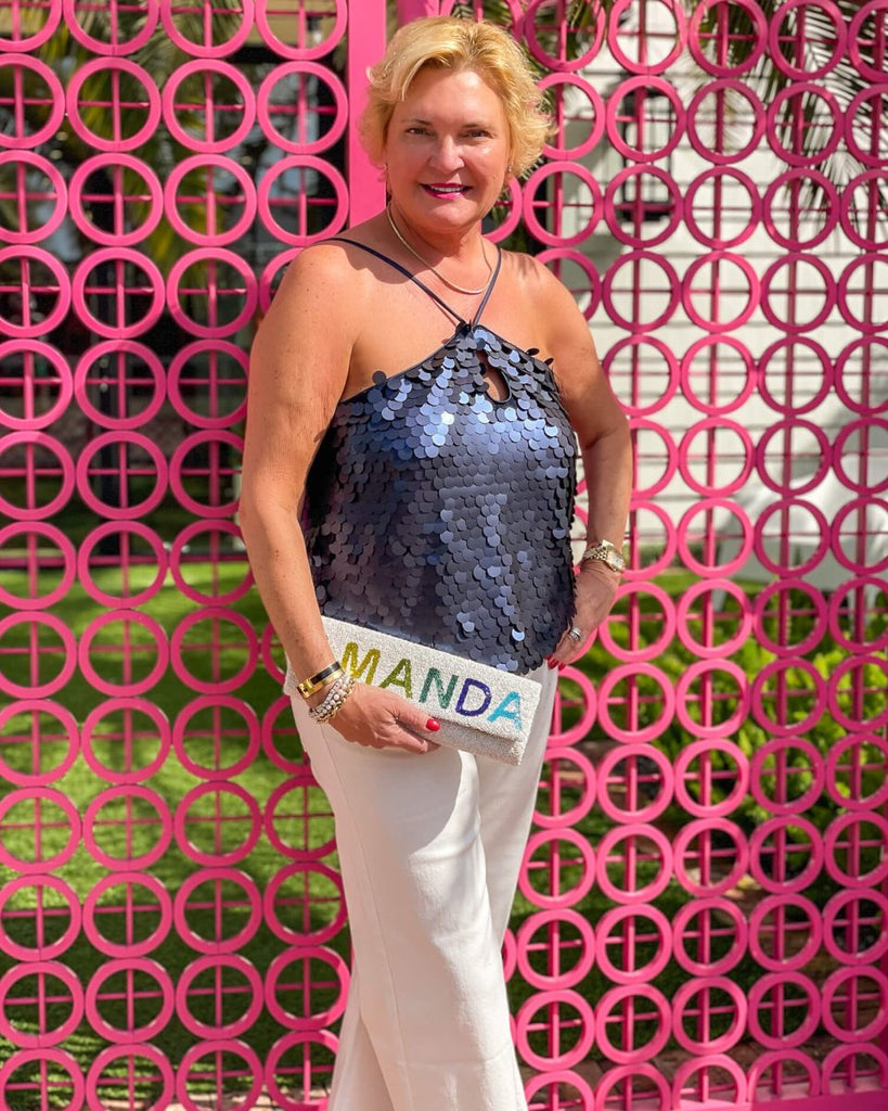 Paloma Sequin Halter Top-Shirts & Tops-Ciebon-The Grove