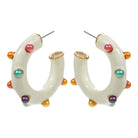 Pearl Studded Enamel Hoop Earrings | Multi-Earrings-Twist-The Grove