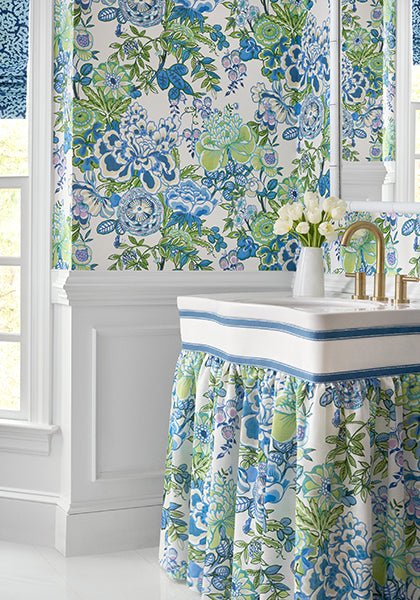 Peony Garden Wallpaper-Wallpaper-Thibaut-The Grove