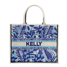 Personalized Blue Leaves Tote-Totes-Tiana-The Grove