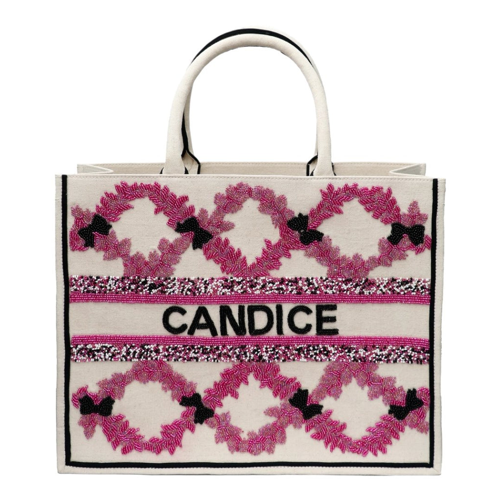 Personalized Trellis & Bows Tote-Totes-Tiana-The Grove
