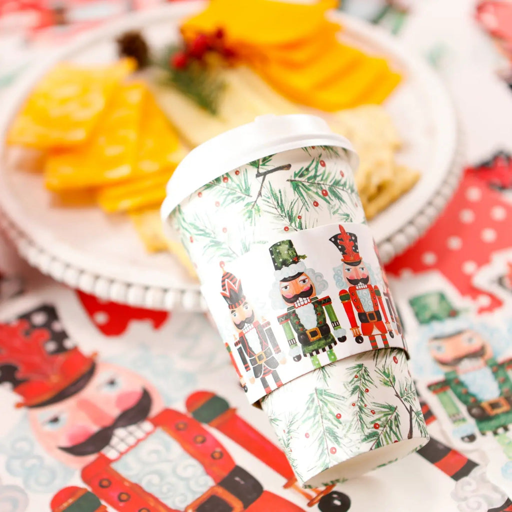 Pine Bough & Nutcracker Hot/Cold Cups & Lids-Disposable Cups-DTHY-The Grove