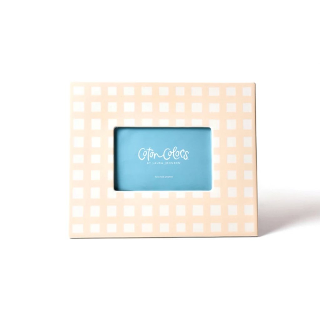 Pink Gingham Frame-Picture Frames-Clementine WP-The Grove