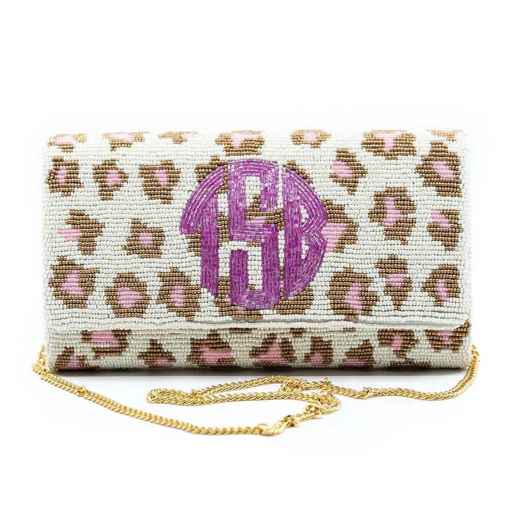 Pink Leopard Clutch | Custom Personalization-Handbags-Tiana-The Grove