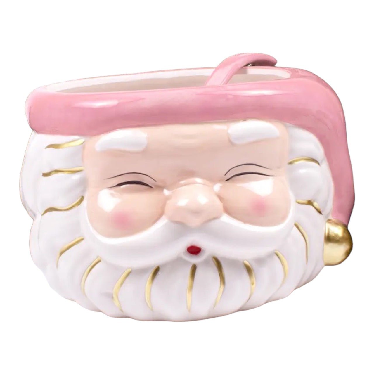 Pink Santa Punch Bowl-Punch Bowls-8 Oak Lane-The Grove