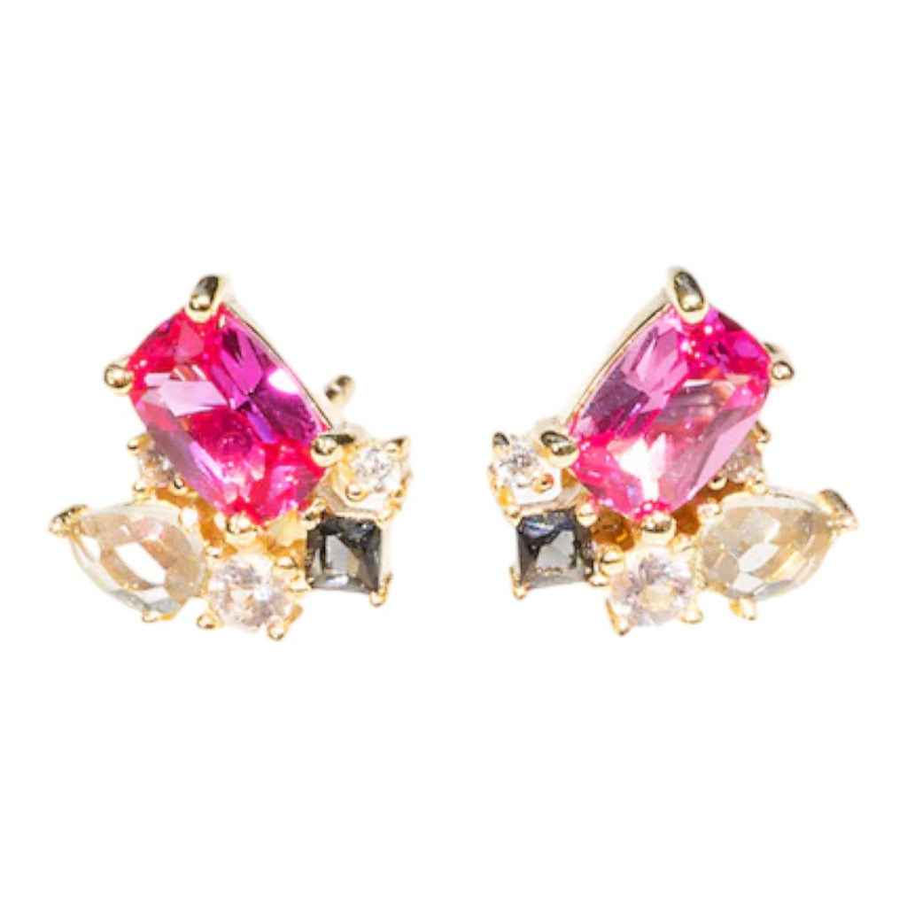 Pink Topaz Bouquet Earrings-Earrings-Native Gem-The Grove