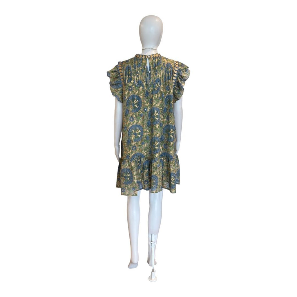 Pintuck Flirty Dress | Ankara Blue-Oliphant-The Grove