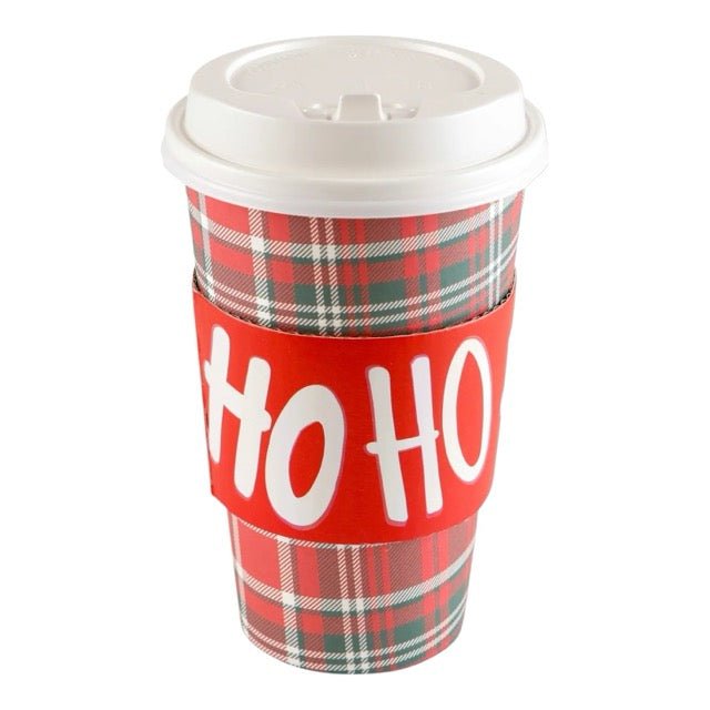 Plaid Ho Ho Ho Hot/Cold Cups & Lids-Disposable Cups-DTHY-The Grove