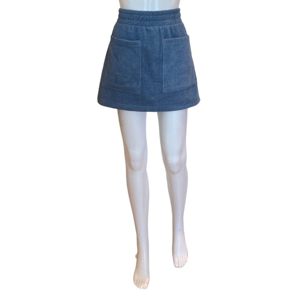 Pocket Towel Terry Skirt | Blue-Skirts-Mantra-The Grove