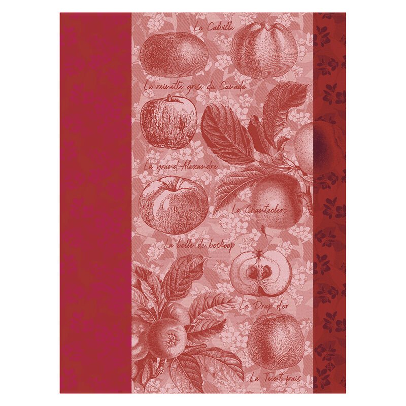 Pommes a Croquer Red Tea Towel-Tea Towel-Clementine WP-The Grove