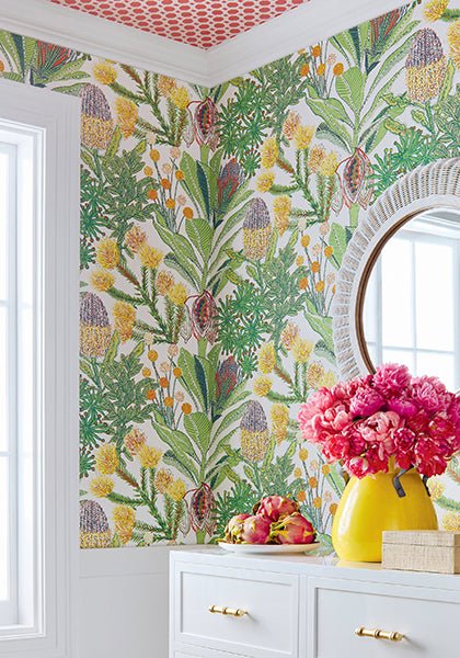 Protea Wallpaper-Wallpaper-Thibaut-The Grove