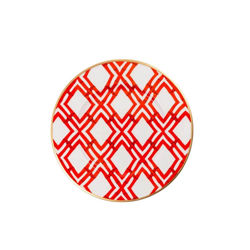 Red Cane Enameled Chargers-Chargers-Clementine WP-The Grove