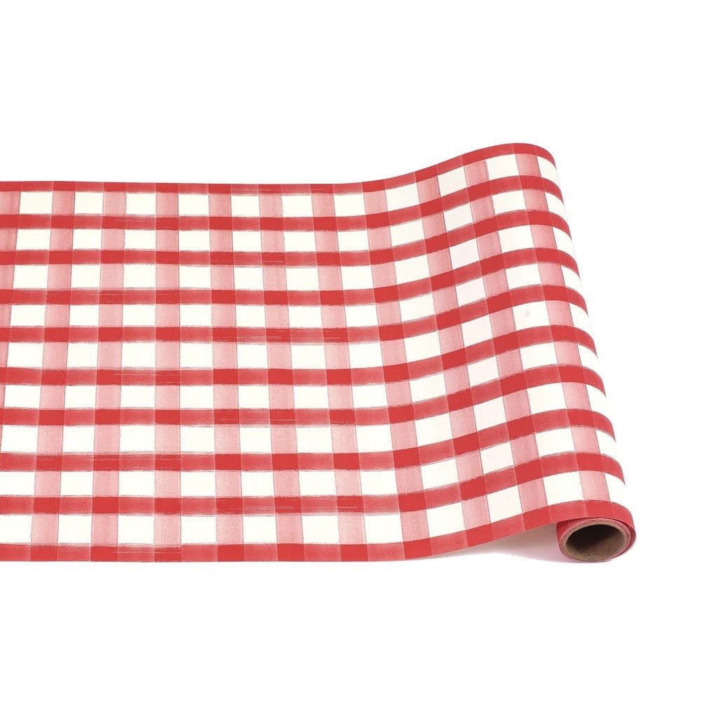 Red Painted Check Runner-Paper Runner-Clementine WP-The Grove