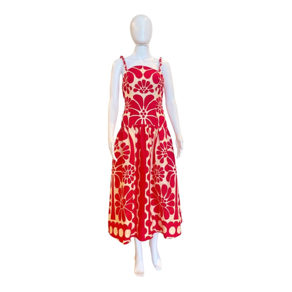 Red Palermo Sleeveless Midi Dress-Dresses-FARM Rio-The Grove
