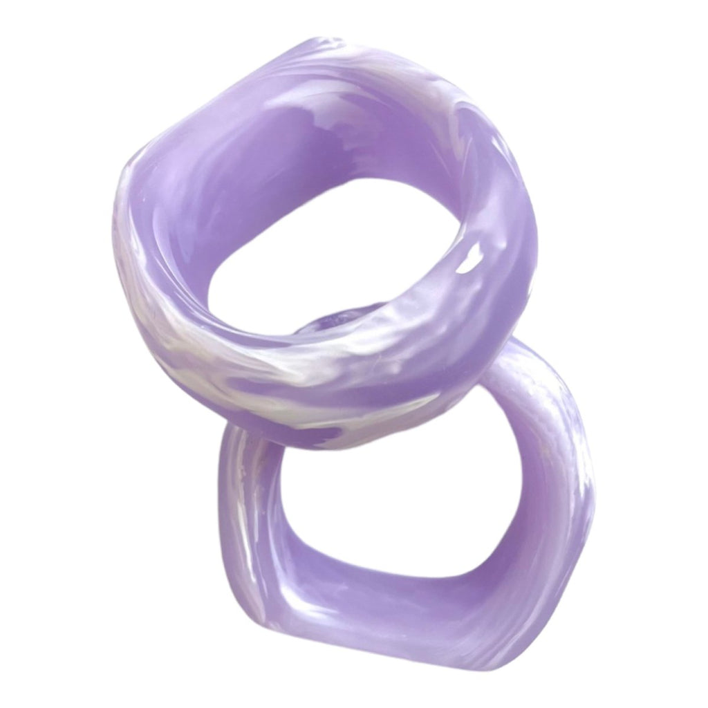 Resin Napkin Rings | Lavender-Napkin Rings-Clementine WP-The Grove