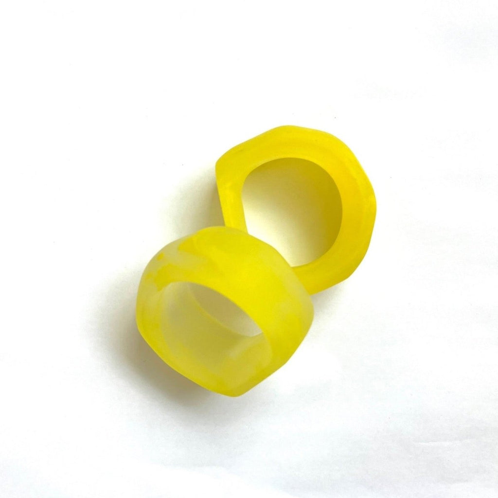 Resin Napkin Rings | Yellow-Napkin Rings-Clementine WP-The Grove