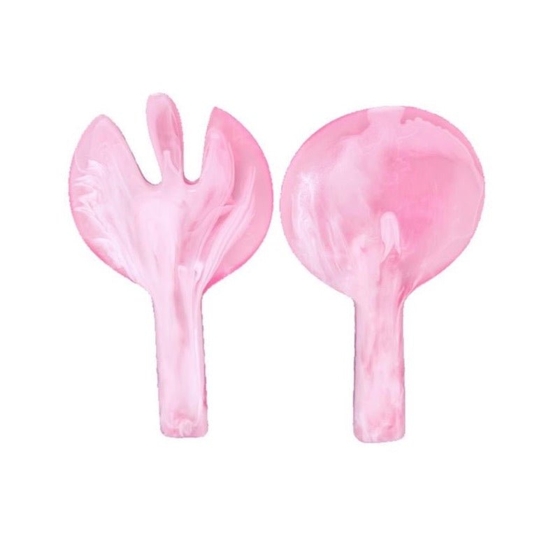 Resin Short Handle Salad Servers, Pink-Salad Servers-Nashi Home-The Grove