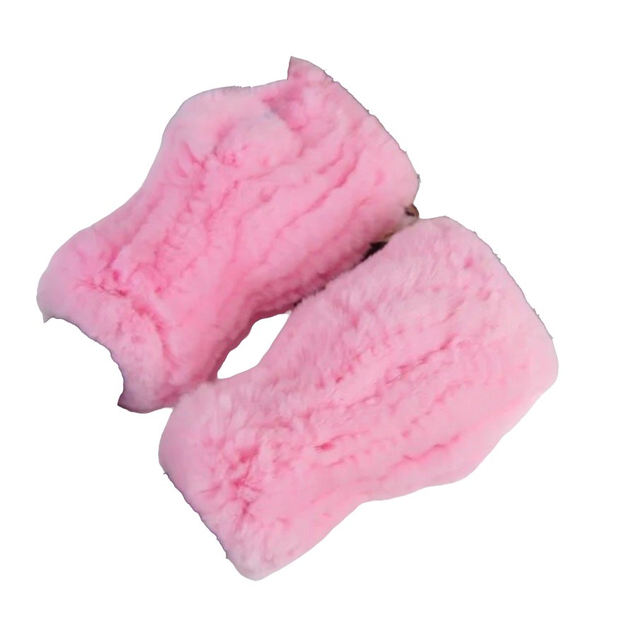 Rex Rabbit Fur Handwarmers | Candy Pink-Gloves & Mittens-Twist-The Grove
