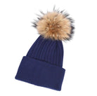 Ribbed Wool/Angora Knit Hat | Blue-Hats-Twist-The Grove