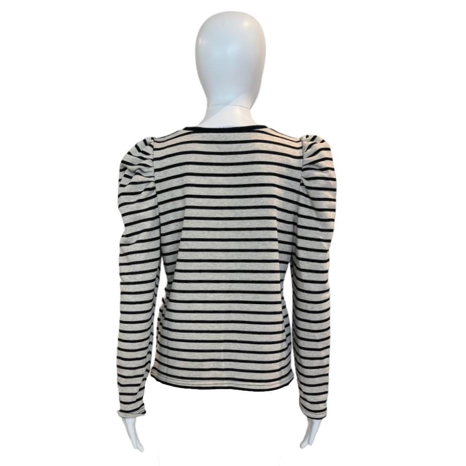 Sammy Striped Terry Top | Black & Oatmeal-Shirts & Tops-Twist-The Grove