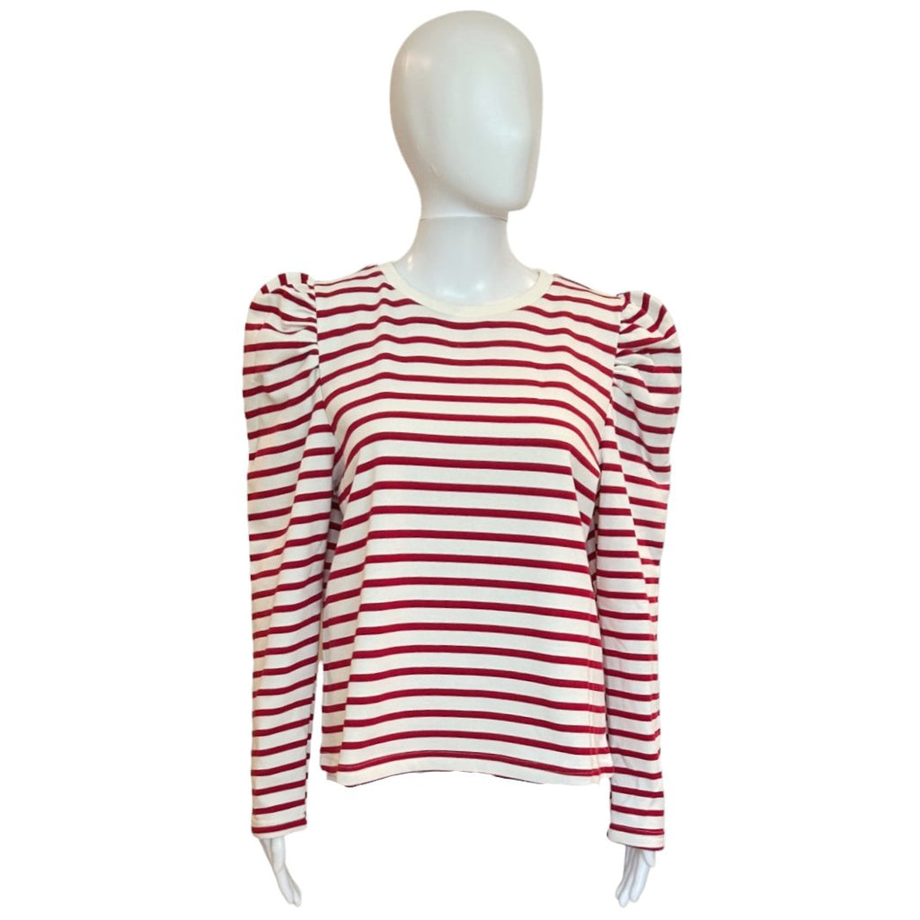 Sammy Striped Terry Top | Red & White-Shirts & Tops-Twist-The Grove