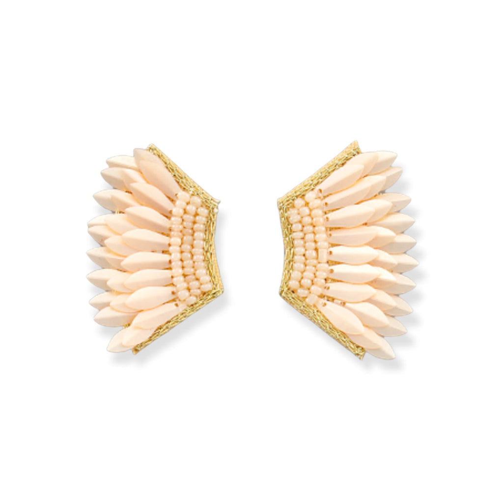 Seed Bead and Wing Earrings | Peach-Earrings-Twist-The Grove