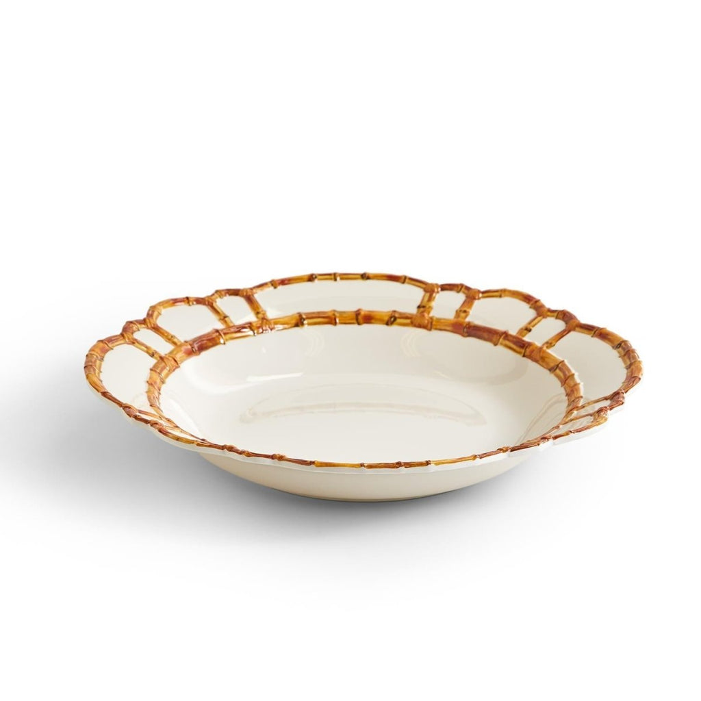 Serving Bowl with Bamboo Rim-Serving Bowl-Clementine WP-The Grove