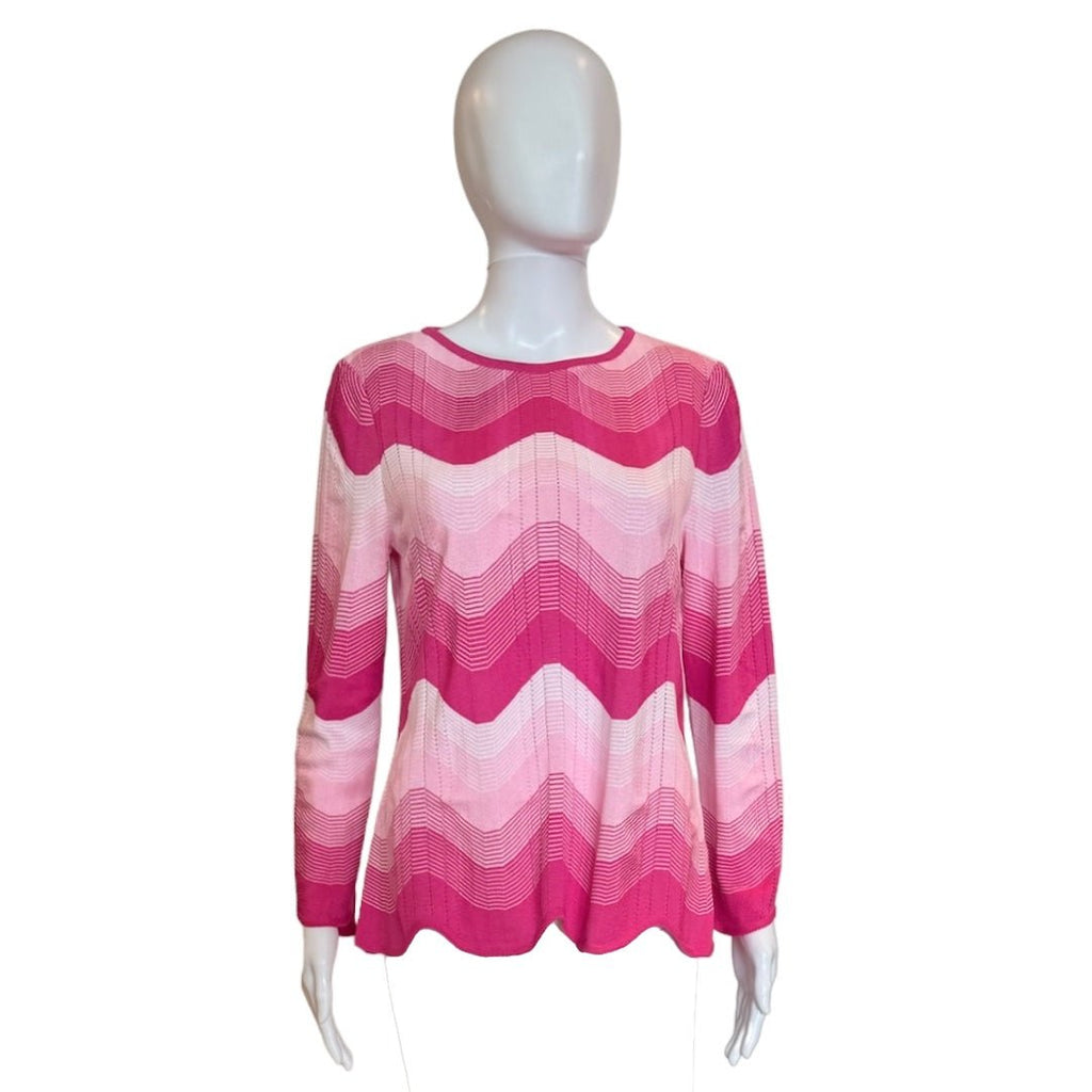 Shelly Scalloped Tunic | Pink-Shirts & Tops-Ming Wang-The Grove