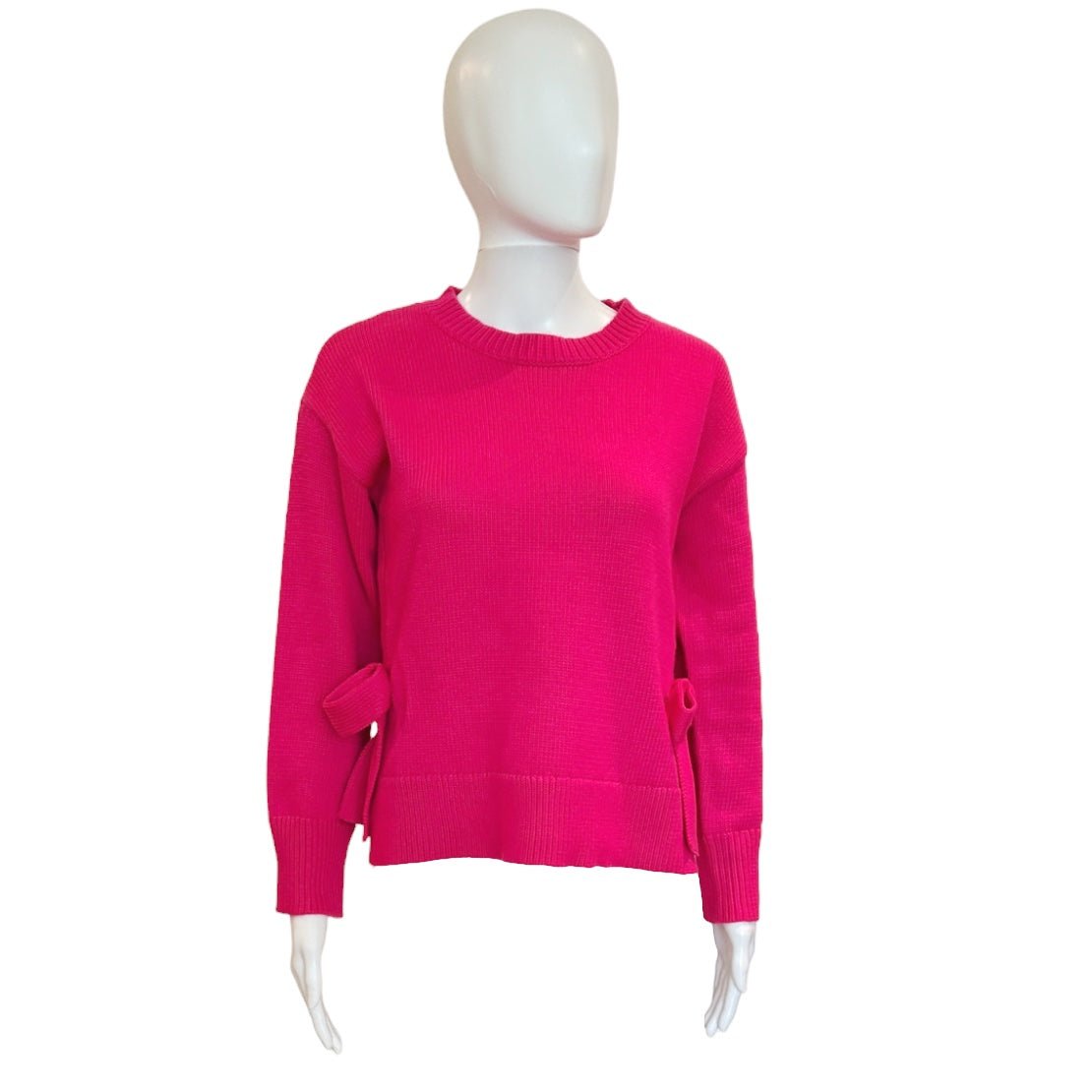 Pink Ribbed Crewneck Sweater