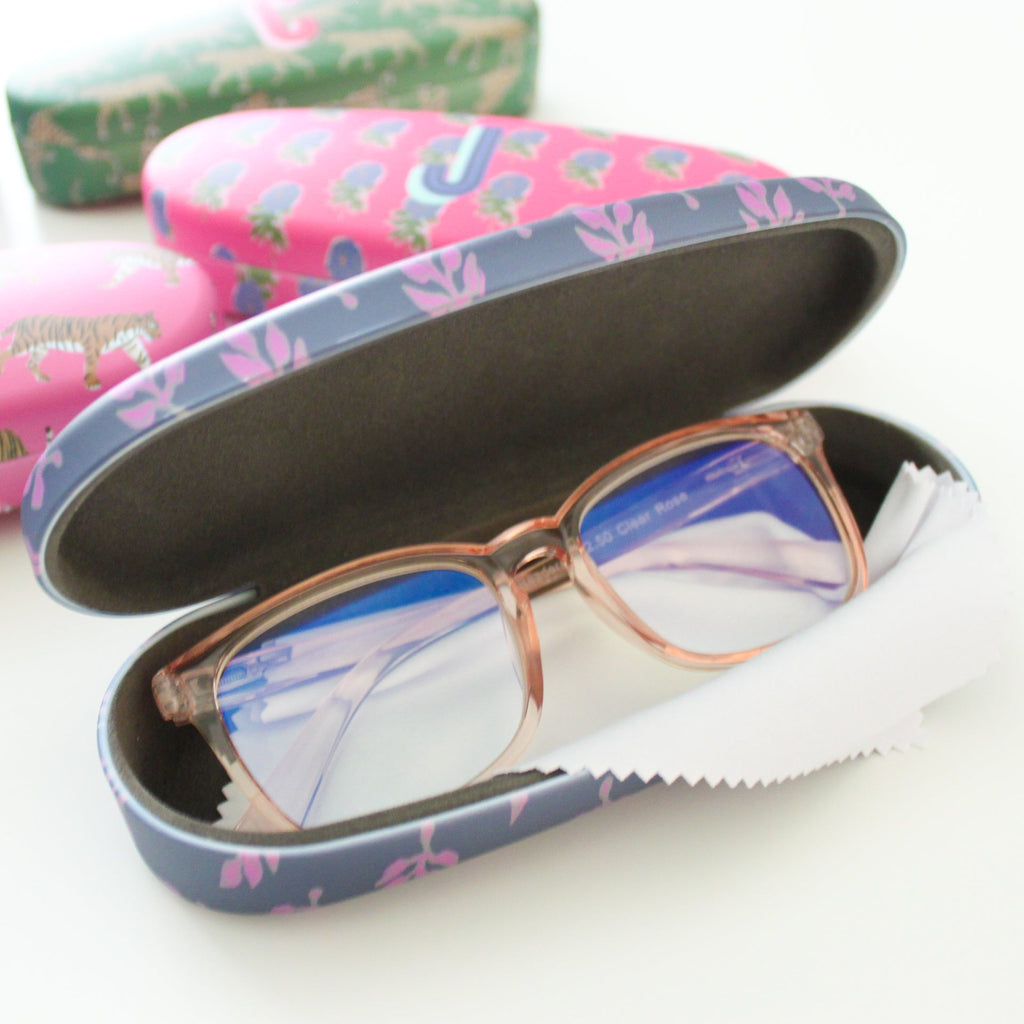 Single Initial Eyeglass Case | Leopard Green-Hard Glasses Case-CB Studio-The Grove