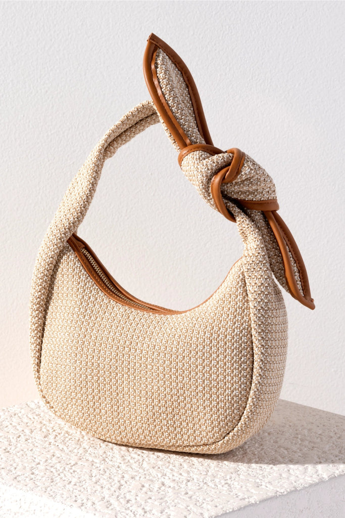 Sonya Mini Hobo Handbag | Tan-Handbags-Shiraleah-The Grove