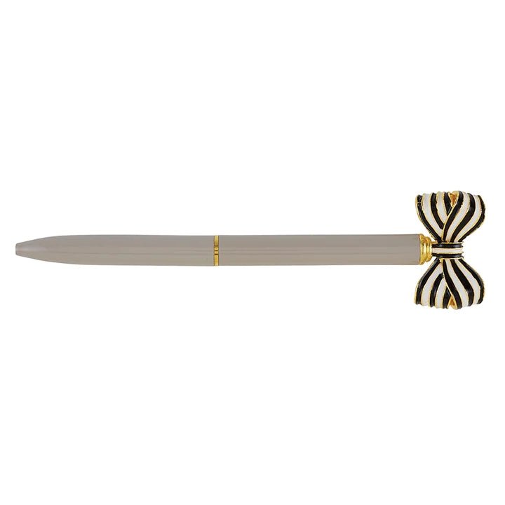 Striped Bow Pen | Warm Grey-Pens-Santa Barbara-The Grove