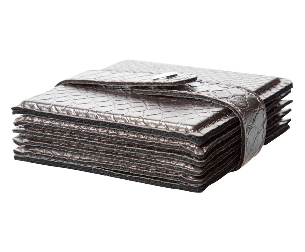Taupe Snakeskin Coasters, Set of 6-Coasters-Clementine WP-The Grove