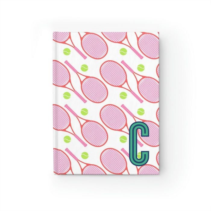 Tennis Single Initial Journal-Notebooks & Notepads-CB Studio-The Grove