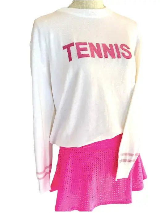 Tennis Sweater | Hot Pink-Tennis Tee-Runway Athletics-The Grove