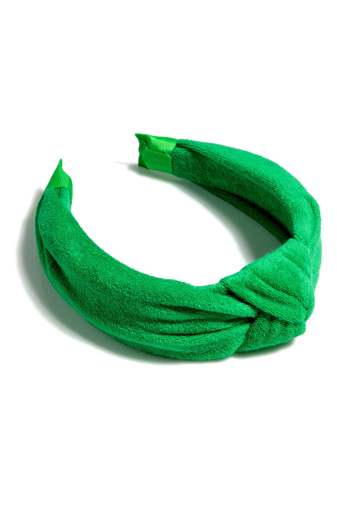 Terry Knotted Headband | Green-Headbands-Shiraleah-The Grove