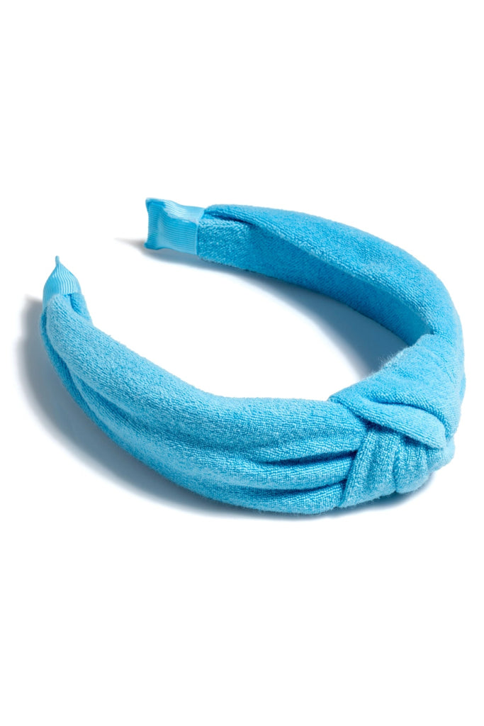 Terry Knotted Headband | Turquoise-Headbands-Shiraleah-The Grove