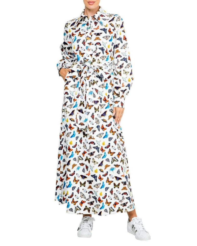 The Butterfly Shirt Maxi Dress | Ivory-Dresses-Meghan Fabulous-The Grove