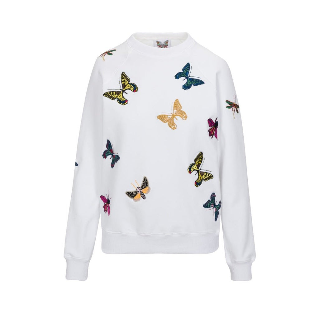 The Jitterbug Embroidered Sweatshirt - White-Shirts & Tops-Meghan Fabulous-The Grove