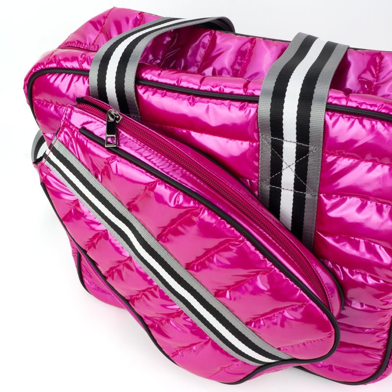The Quilted Puffer Pickleball Tote | Pink-Pickleball Bag-Runway Athletics-The Grove
